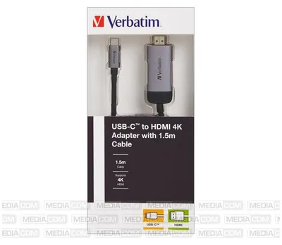 Produktbild von Verbatim 49144, 1,5 m, USB Typ-C, HDMI, Männlich, Männlich, Gerade