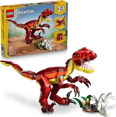 Zdjęcie produktu dla LEGO Creator 3w1 Groźny Dinozaur, Zestaw Konstrukcyjny, 8 lat+, Velociraptor, Stygosaur, Pterodaktyl
