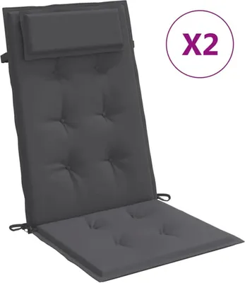 Produktbild von vidaXL Hochlehner-Auflagen 2 Stk. Anthrazit Oxford-Gewebe