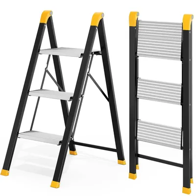 Productafbeelding van Trapladder, 3 treden, inklapbaar, 150 kg belastbaar