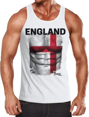 Produktbild von EM Tanktop Herren Fußball England Flagge Fanshirt Waschbrettbauch MoonWorks®  XL