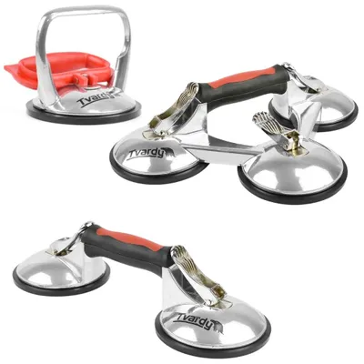 Produktbild von Glassauger 2-fach bis 120 kg Aluminium Gummi 115 mm 1 Stück Saugheber Saugnapf Vakuumheber Glas Fliesen KFZ