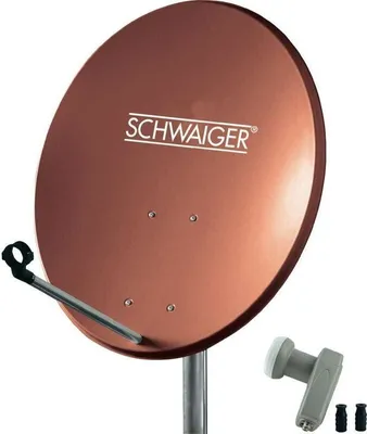 Immagine prodotto di SCHWAIGER SAT Anlage 60 cm 2 Teilnehmer Twin-LNB Ziegel-Rot