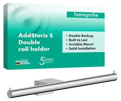 Immagine prodotto di hansgrohe AddStoris S Portepapier toilette double, 41768000, 41768000