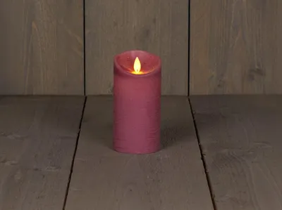 Productafbeelding van Kaars wax rustiek bewegende vlam 7,5x15 cm antiek roze b.o. Anna's Collection
