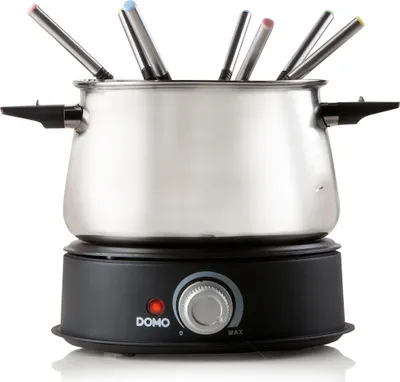 Obrázok produktu pre Súprava fondue z nehrdzavejúcej ocele pre 8 osôb s chladnými dotykovými rukoväťami a výkonom 1500 W