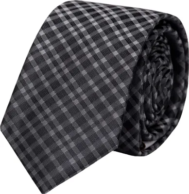 Produktbild von Fabio Farini - 1 Stück Schwarze Herren Schlips - dunkle Krawatten in 6cm Breite Schmal (6cm), Schwarz/Anthrazit