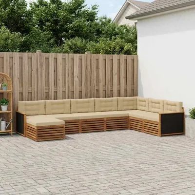 Produktbild von Möbel Outdoor-Sofagarnitur mit Kissen 8 pcs Natur und BeigeGartensofas - Gartensofas c1445