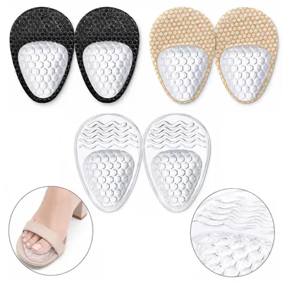 Produktbild von Gel Vorfußpolster 6 Paar,Ballenpolster für High Heels,selbstklebende Fußpolster,stoßdämpfend,rutschfest,Massage Noppen,Blasen Schutz für Damen Schuhe