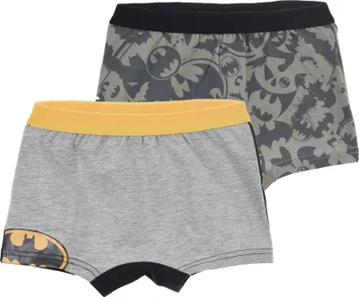 Produktbild von Batman Jungen Kinder Unterhosen Boxershorts Set 2 tlg. Grau + Grün, Größe Kids:92-98