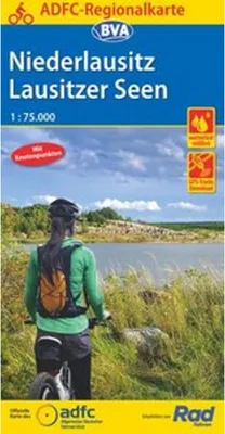 Obrázok produktu pre ADFC regionálna mapa Niederlausitz Lužické jazerá, 1:75 000, odolná voči roztrhnutiu a poveternostným vplyvom, GPS stopy na stiahnutie