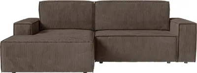 Produktbild von FEDVE Ecksofa Kokko mit Cordbezug mit Schlaffunktion, Braun