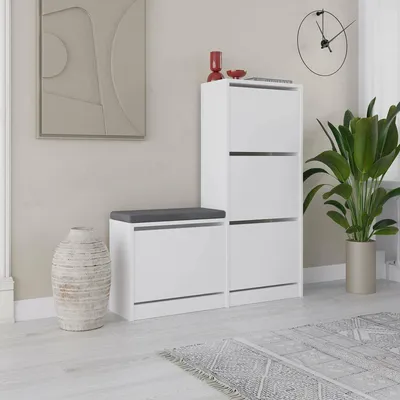 Immagine prodotto di Velma - Scarpiera, 105x26x119h cm Bianco, 8 Paia