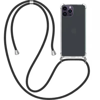 Produktbild von Handyhülle passend für iPhone 14 Pro Max  mit Handykette und Stoßfänger - TPU Backcover stoßfest mit Band -  Smartphonica