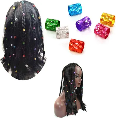 Obrázok produktu pre VD WEIDE ENTERPRISE – 7 farieb dreadlocks kovové manžety do vlasov – ozdoby na zapletané vlasy – 350 kusov.