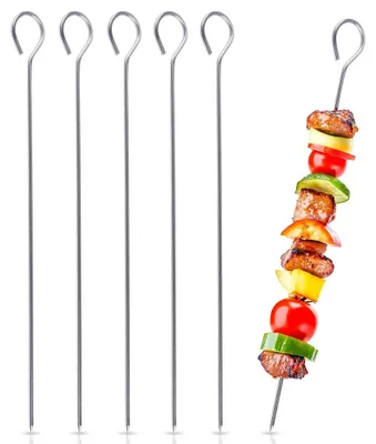 Image de Brochettes en acier - 40 cm - Lot de 6