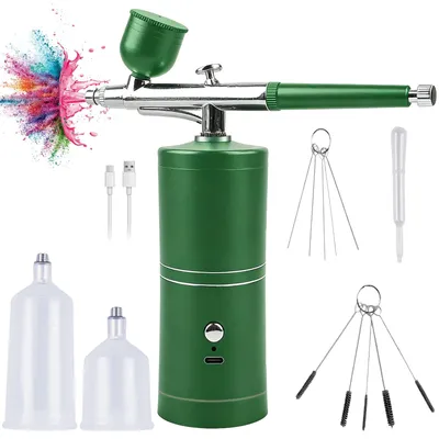 Airbrush-Set mit Kompressor, 0,3 mm Düse, USB-wiederaufladbar, tragbar