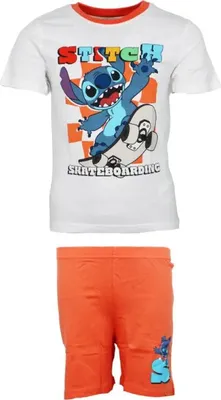 Produktbild von Disney Lilo und Stitch Kinder Jungen Schlafanzug Pyjama Shirt Hose – Orange / 122