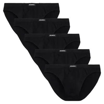 Produktbild von Atlantic Herrenslips Sport 5er-Pack Schwarz L, 100% Baumwolle, bequem