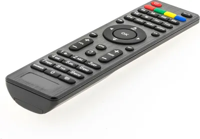 A remote control is shown against a white background.