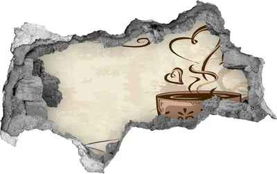 Produktbild von Selbstklebender Loch-3D-Aufkleber 95x73 cm aromatisierten Kaffee