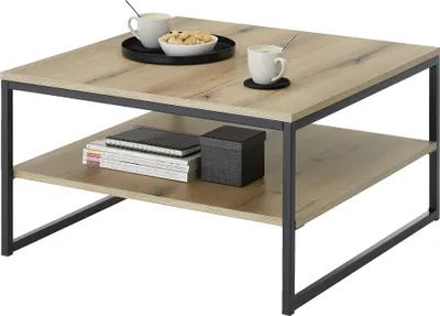 Produktbild von Couchtisch >Cube< in Evoke Eiche Nachbildung, schwarz - 75x40x75cm (BxHxT)