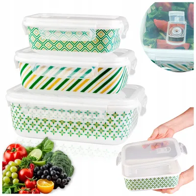 Produktbild von SuperButelki - Pojemniki na żywność, szklane, 3 sztuki, 400ml, 650ml, 1000ml,  hermatyczne, lunchboxy z pokrywką