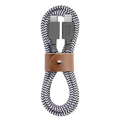 Image de Native Union, Câble de recharge USB-C vers Lightning 1,2M Eco Belt, Blanc / Noir