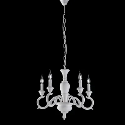 Produktbild von Fiorenza Shabby Chic Kronleuchter Weiß 5 Lichter E14