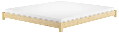 Produktbild von Flaches Doppelbett Massivholzbett Niedrigbett 180x200 Kiefer massiv V-60.51-18Rollrost und Matratze inkl.