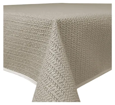 Produktbild von Garten Tischdecke Outdoor PVC rechteckig 130x220 cm Beige Terrasse Balkon rutschfest wetterfest