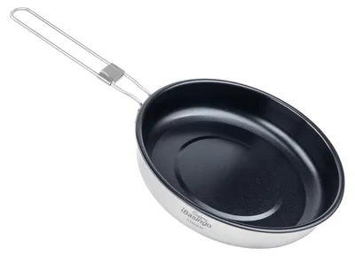 Zdjęcie produktu dla Lekka patelnia kempingowa z tytanu, 18,8 cm, ze składanym uchwytem