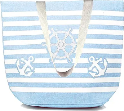 Produktbild von BambiniWelt by Rafael K. Strandtasche mit Reißverschluss XXL Beachbag Shopper Einkaufstasche Schultertasche für Damen