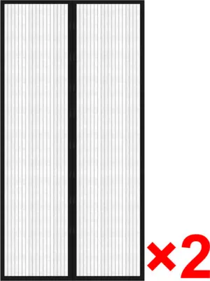 Obrázok produktu pre vidaXL Záclona na dvere proti muchám 2 ks. Magnet čierna 210x100 cm