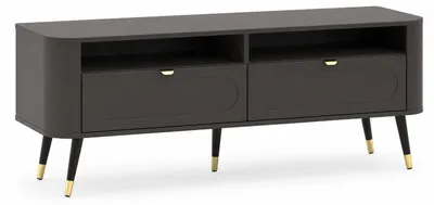 Produktbild von TV-Schrank: 2 Schubladen, Schwarz, 138,2 x 40 x 52,6 cm