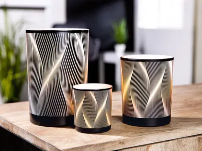 Produktbild von Gilde Glas Windlicht "Lines" VE8 50703