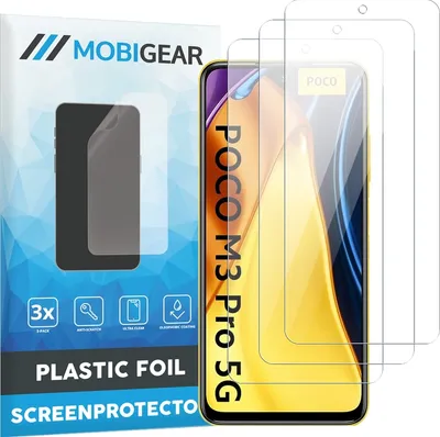 Produktbild von Mobigear  POCO M3 Pro Displayschutz Schutzfolie - Hüllenfreundlich (3er Pack)