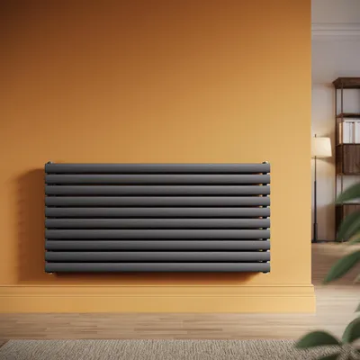 Produktbild von SONNI Vertikal Heizkörper Design Paneelheizkörper Doppellagig Anthrazit 1200×593mm Warmwasserheizung ohne Heizstab