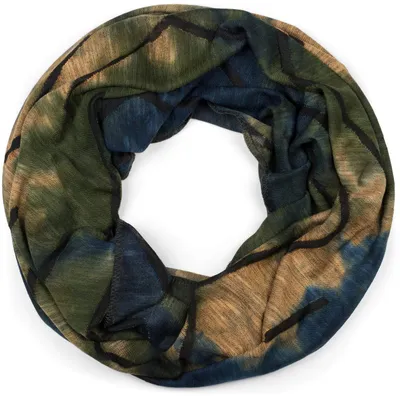 Produktbild von styleBREAKER Uni Loop Schal Destroyed Look Batik Verlauf, Oliv-Blau
