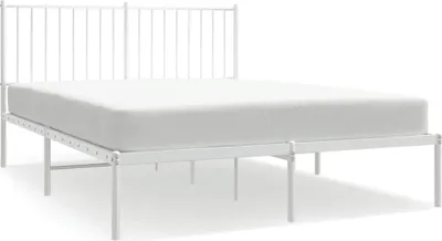 Obrázek produktu pro vidaXL Postel s čelem kovová bílá 135x190 cm