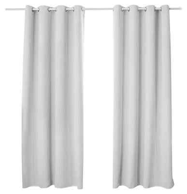 Verdunkelungsvorhang 135x225 cm, 2er-Set, Grau-Weiß, mit Ösen