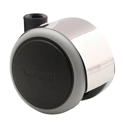 Produktbild von WAGNER Design Möbelrolle / Doppelrolle SOFT - Durchmesser Ø 50 mm, schwarz / grau / chrom, Tragkraft 50 kg - 01022701