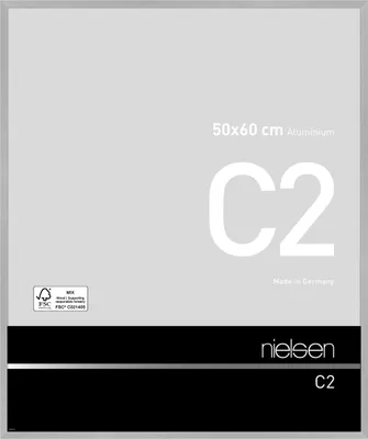 Produktbild von nielsen Aluminium Bilderrahmen C2, 50x60 cm, Struktur Silber Matt