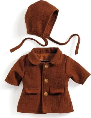 Produktbild von Djeco Puppenkleidung Herbst-Set für 30-36 cm Puppen - Mantel & Käppchen