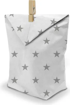Produktbild von itenga 24x Geschenktüten 17x26cm Muster Sterne + Klammern (T01)
