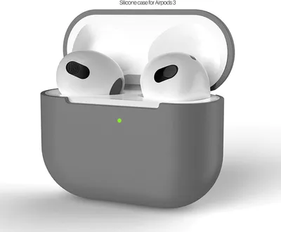 Immagine prodotto di Custodia per Airpods – Custodia in silicone protettiva – Compatibile con Apple AirPods – Compatibile con AirPods 3 – Colore: grigio