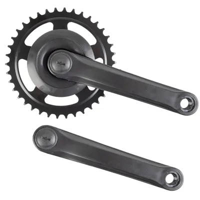 Produktbild von Kurbelgarnitur 38 Zähne 1-fach, 170 mm Kurbeln, schwarz, für Vierkant