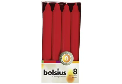 Produktbild von Bolsius 103603671841 Kronenkerzen 18x2,1 rot, rot (8er Pack)