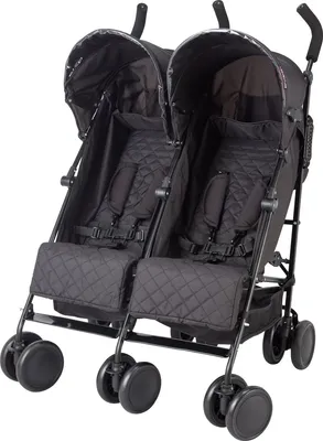 Image de Poussette X Adventure® Duo pour jumeaux - Noir - Sièges réglables indépendamment, pare-soleil, roues avant pivotantes, 2 paniers de courses