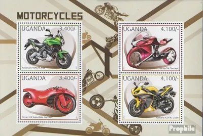 Produktbild von Briefmarken Uganda 2012 Mi 2896-2899 Kleinbogen (kompl.Ausg.) postfrisch Motorräder